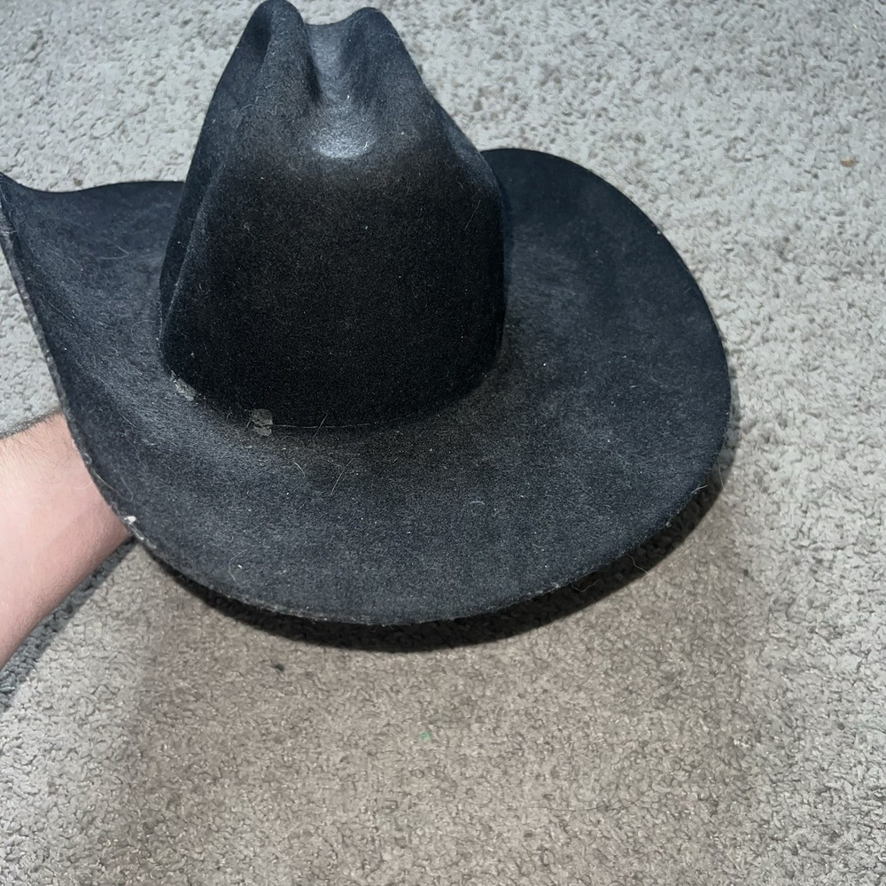 Twister  Dallas Cowboy Hat by M&P Size 7 Black 100% Wool - Picture 3 of 6
